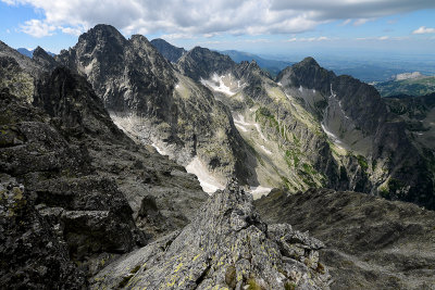 NW view from Kezmarsky Peak towards Kolovy Peak