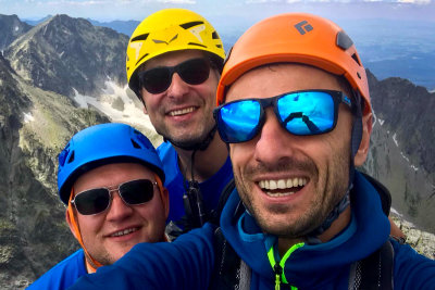 Darek, Szymon and I on the summit of Kezmarsky Peak