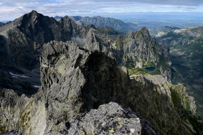 N view from Ganek, top left Rysy, bottom right Bielovodska Valley 