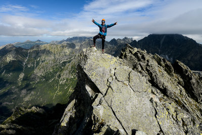 Szymon on the summit of Ganek