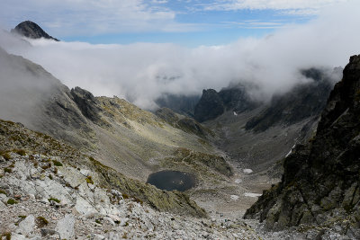 Looking dow Five Spiš Lakes Valley from Sedielko Pass