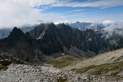 Looking down Javorova Valley from Sedielko Pass