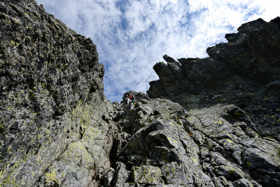 In the couloir leading to the S ridge of Small Ice Peak