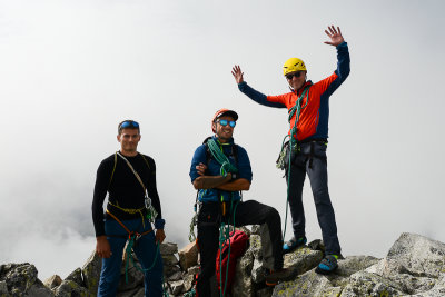 Kamil, Szymon and I on the summit of Small Ice Peak