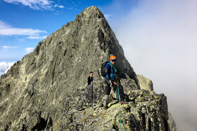 Szymon and Kamil on Ice Ridge, behind Ice Peak
