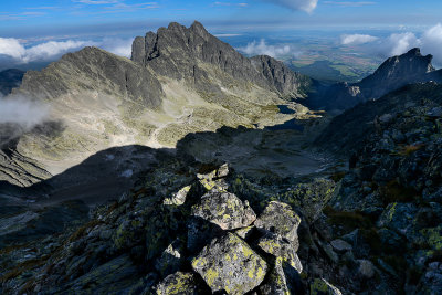 Looking down Five Spiš Lakes Valley from Ice Peak N ridge
