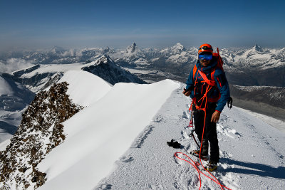 Szymon on Lyskamm West summit 4481m