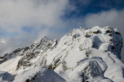 W view towards Swinica 2301m from Maly Kozi Peak 2228m