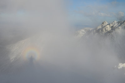 Brocken spectre on Maly Kozi Peak 2228m