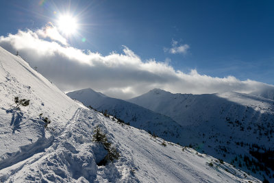 Traversing Sucha Czuba 1696m on the way up to Kasprowy Peak