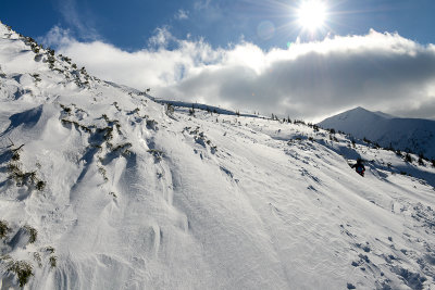 Traversing Sucha Czuba 1696m on the way up to Kasprowy Peak