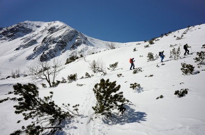 Upper Chocholowska Valley, view towards Wolowiec 2064m from Rakon ascend