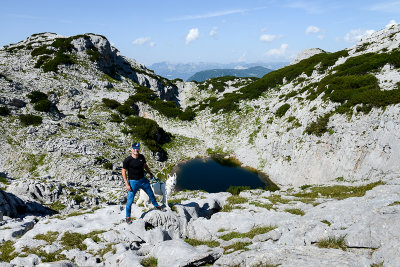 Shiro and I at Däumel Lake, Krippenstein