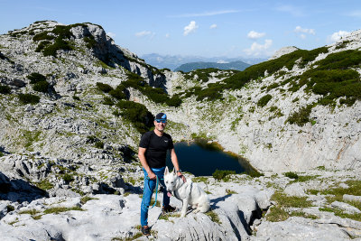 Shiro and I at Däumel Lake, Krippenstein