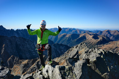 On the summit of the summit of Velky Mengusovsky tt 2438m, W view