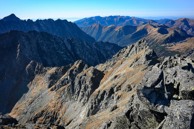W view from the summit of Velky Mengusovsky tt 2438m