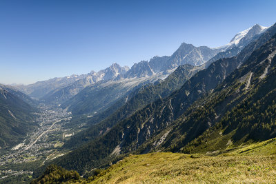 Looking down Chamonix Valley from Mont Lachat 2115m