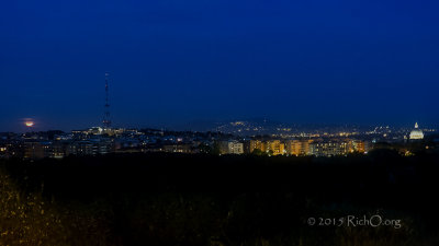 Moon Rise Over Rome and Vatican