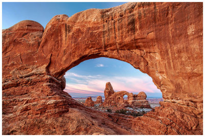 Turret Arch through the North Window at sunrise