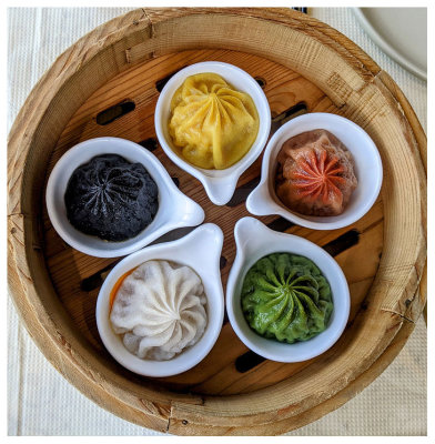 Colorful soup dumplings
