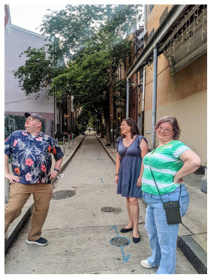 A cute alleyway and an attempt at an album cover?
