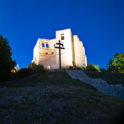 Castle Ruins At Night