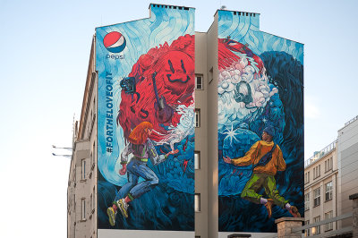 Mural With Pepsi Ad