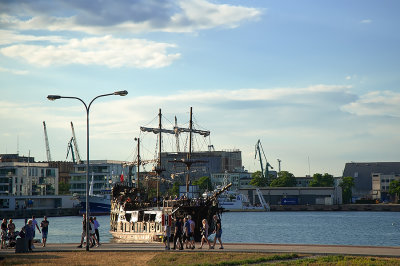 Galleon Regina Arriving In The Port