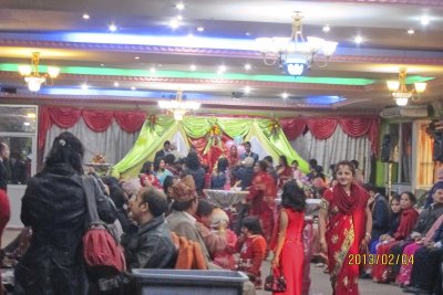 A noisy and cheerful wedding