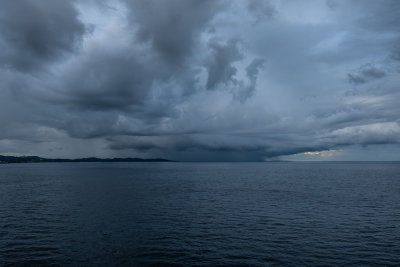 Evening storm off the coast of Belize