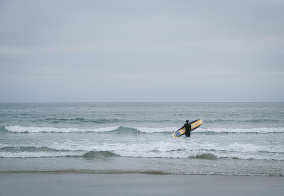 Surfer on a Cloudy Day
