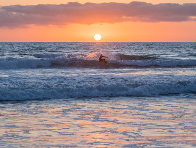 Sunset Surfing at Seaside