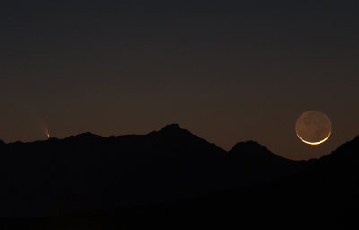 Comet Pan-STARRS & Moon, South Mountain, AZ, 2013