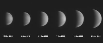  Venus growing in diameter and shrinking phase - 5 weeks