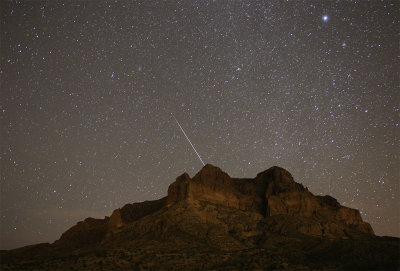 Geminid Meteor Shower Over Picketpost Mountain