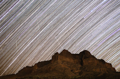 Star Trails and Geminid Meteors