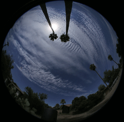 fast-moving altocumulus clouds