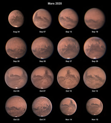 Sixteen Images of Mars