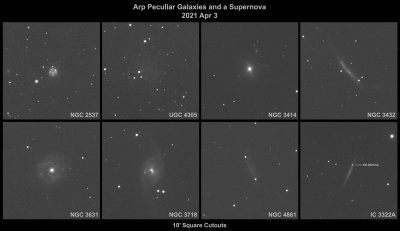 Arp Peculiar Galaxies & A Supernova -- April 3, 2021