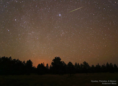 First frame of a long time-lapse captured a meteor while I was looking