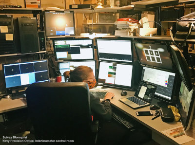 Control room, with plenty to monitor