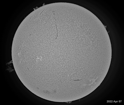 Five Days of the sun's rotation -- 2022 April