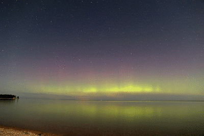 Aurora Over Lake Huron -- 2022 August 17