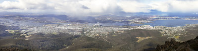 View from Mt Wellington to Hobart and Derwent River