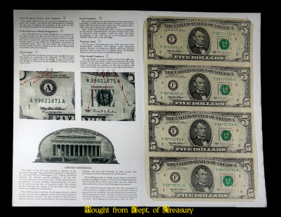 US Treasury Dollar Bills