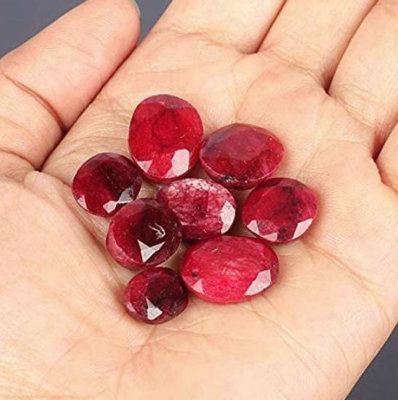 100 Ct 7 Pcs Ring Size Gorgeous African Pigeon Blood Red Ruby  .JPG