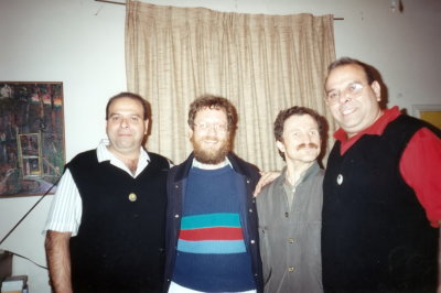 George Fricker and George Krokos with the twins