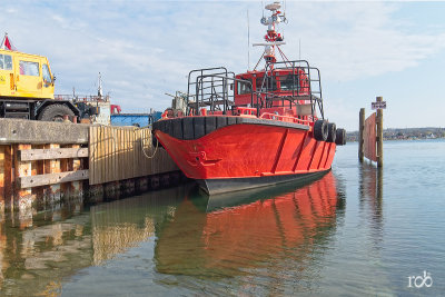 A pilot ship in the dockyard