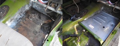 Datsun 620 floor pan rustoration