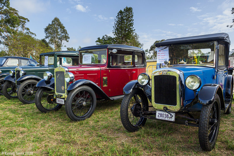 3 x Austin 7 Sedans